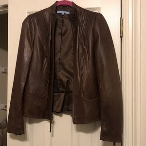 Brown leather jacket